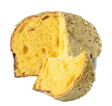 Panettone al pistacchio con  vaso di crema al pistacchio 
